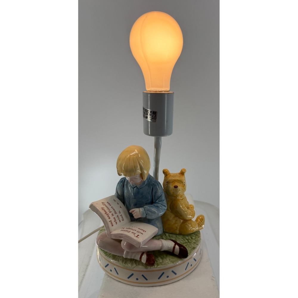 Vintage Disney Classic Charpente Christopher Robin Reading Book Winnie The Pooh